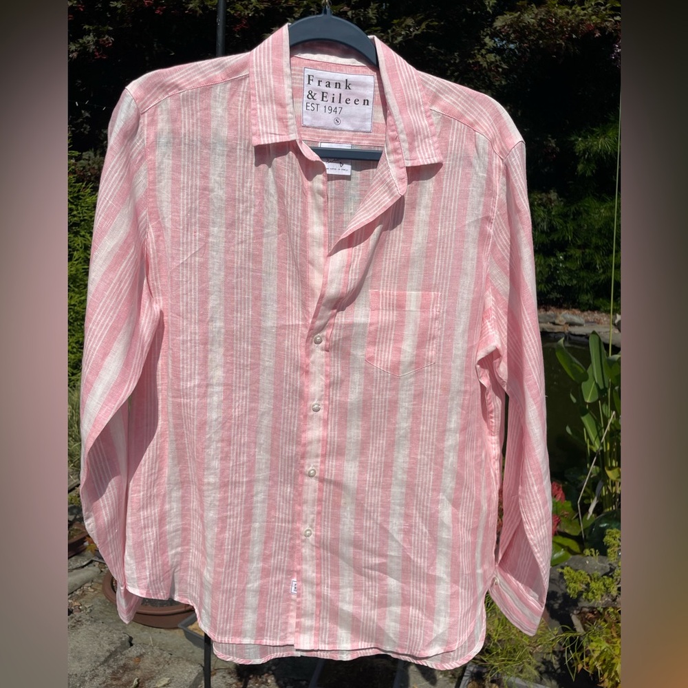 Frank & Eileen Light Pink Striped Button Down Shirt